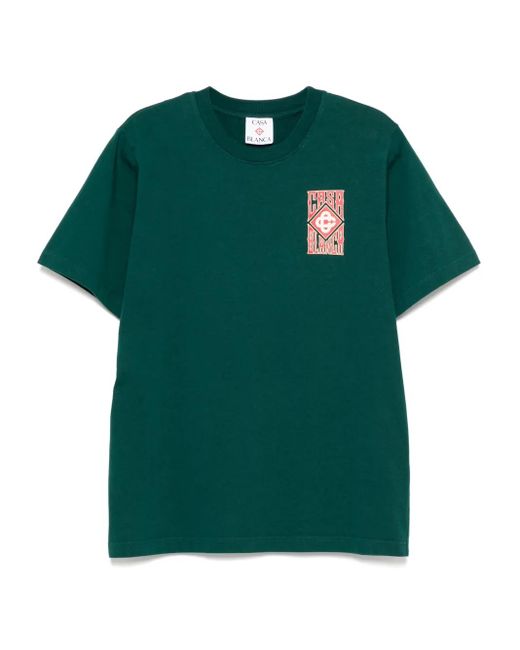 Casablanca Green Logo-Print T-Shirt for men