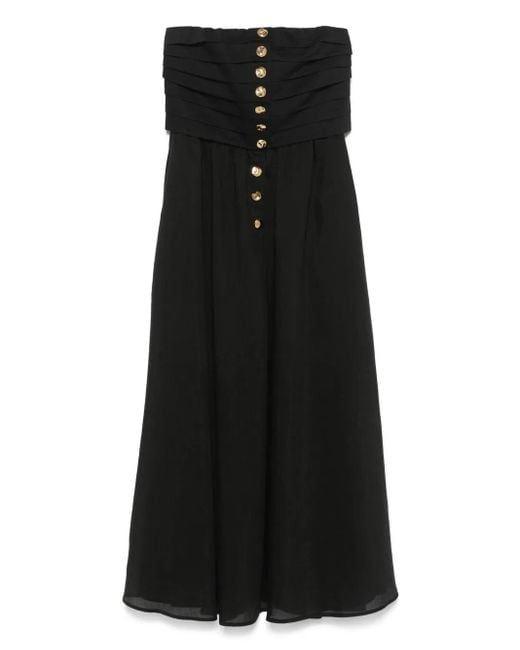 Sandro Black Strapless Midi Dress