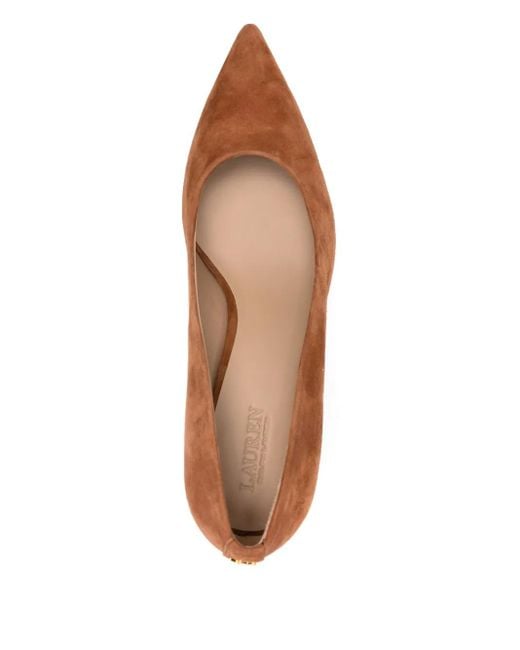 Ralph Lauren Brown Spitze Lanette Pumps Aus Wildleder 70Mm