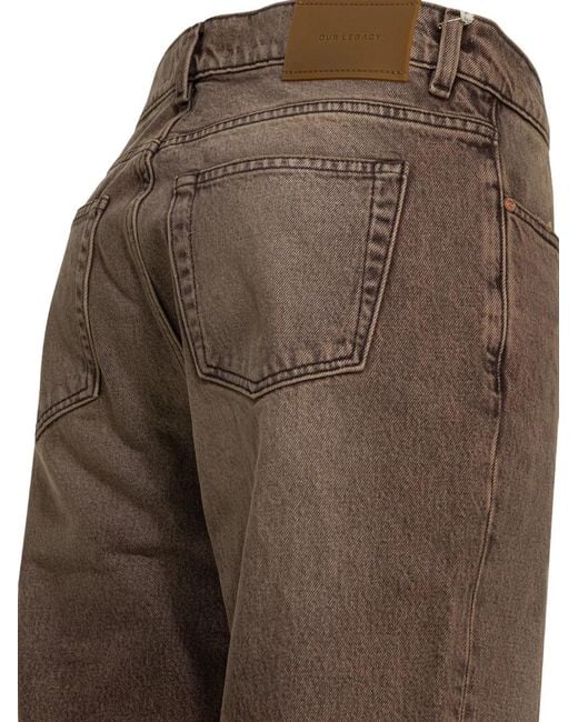 Our Legacy Brown Logo-Patch Jeans for men