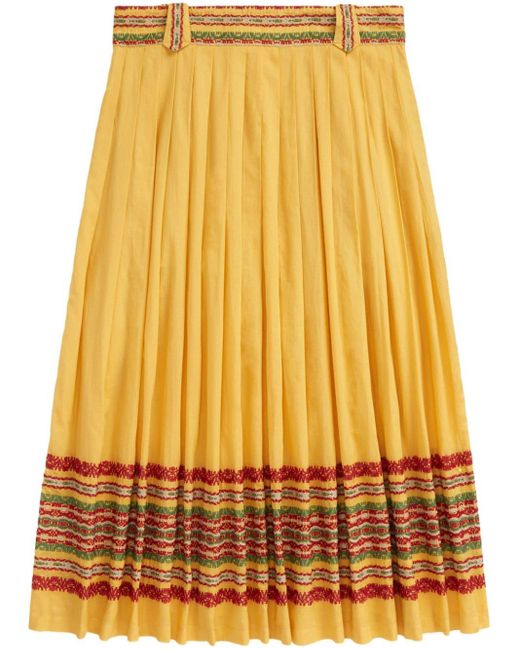 RRL Yellow Maria Cotton-voile Skirt