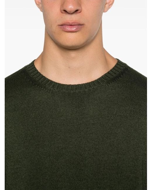 Fedeli Green Merino-Wool Sweater for men