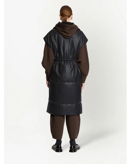 Proenza Schouler Black Padded Faux-Leather Gilet
