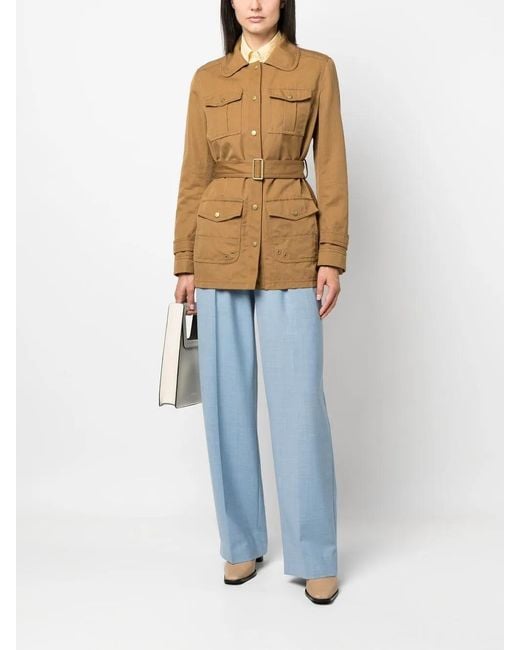 Fay Natural Belted Fitted Jacket