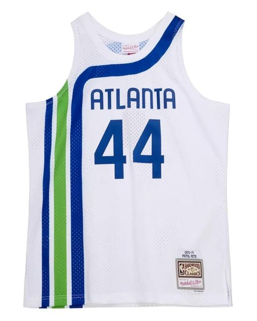 Mitchell & Ness Blue Pete Maravich Atlanta Hawks 1970/71 Hardwood Classics Swingman Tank Top for men