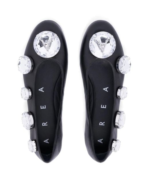 Area Blue Crystal-Embellished Ballerina Shoes