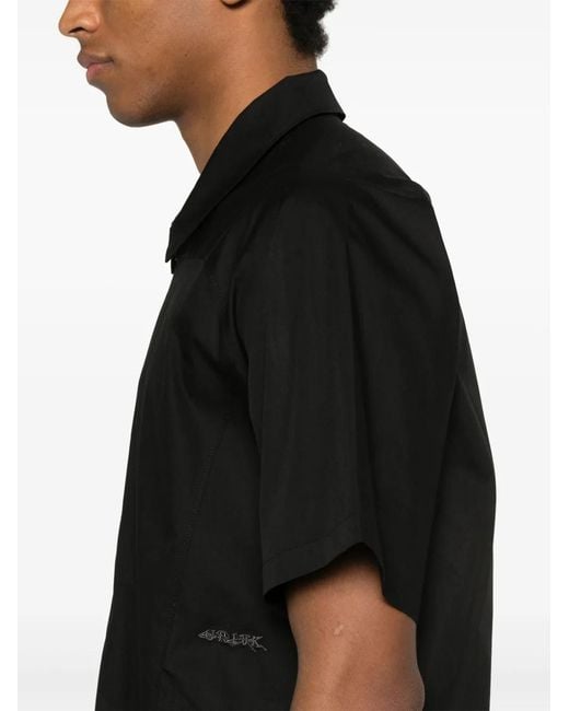 GR10K Black Poplin Zipped Shirt for men
