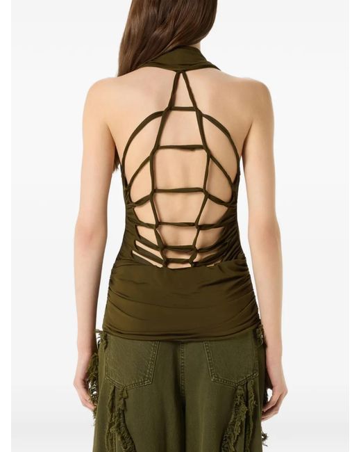 Blumarine Green Draped Top