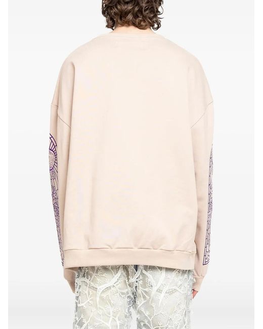 Who Decides War Natural Embroidered-Detail Crew-Neck Sweatshirt for men