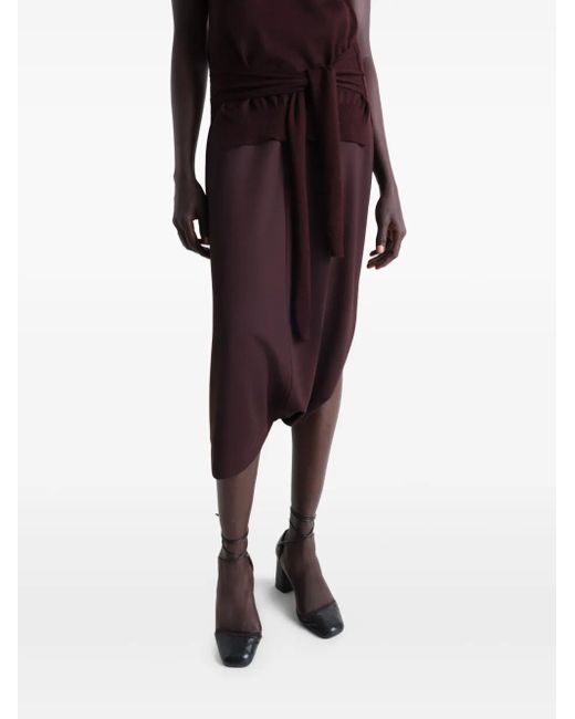 Lemaire Purple Twisted-Hem Midi Skirt