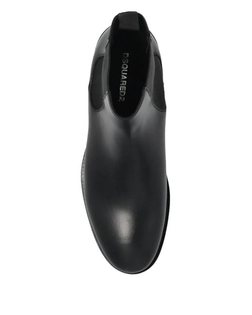 DSquared² Black Leather Chelsea Boots for men