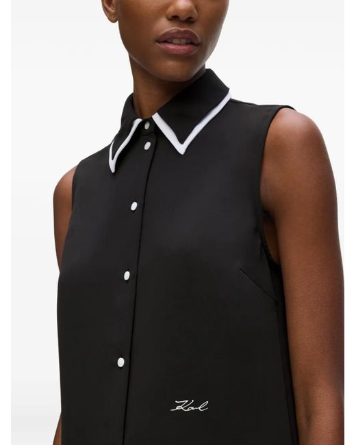 Karl Lagerfeld Black Sleeveless Blouse