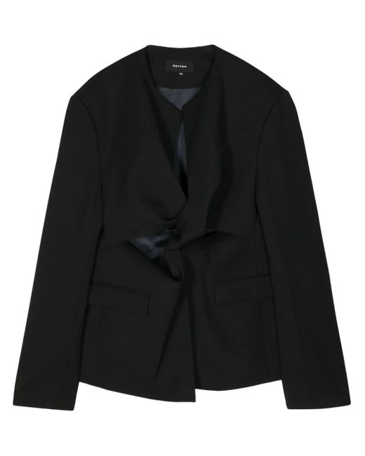 BOTTER Black Collarless Virgin-Wool Blazer