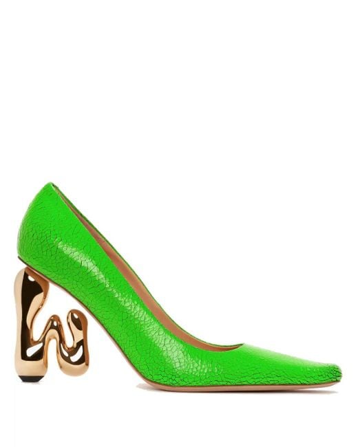 J.W. Anderson Green Jw Bubble Heel Leather Pumps