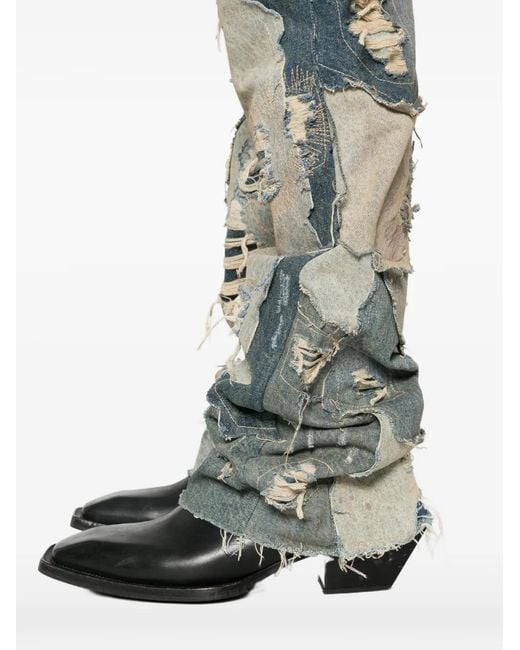 Vaqueros Con Efecto Patchwork Y Diseño Envejecido Who Decides War de hombre de color Blue
