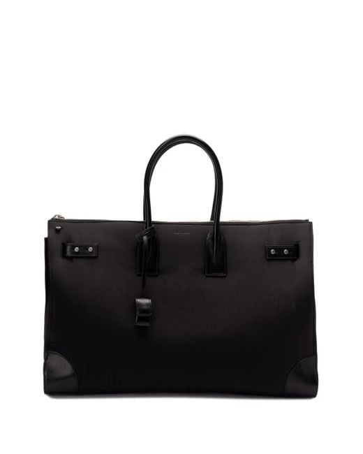 Saint Laurent Black Leather Duffle Bag for men
