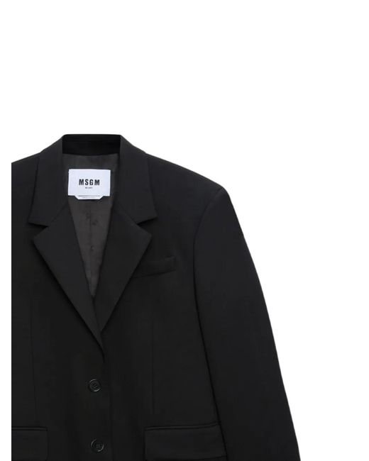 MSGM Black Blazer À Ornements