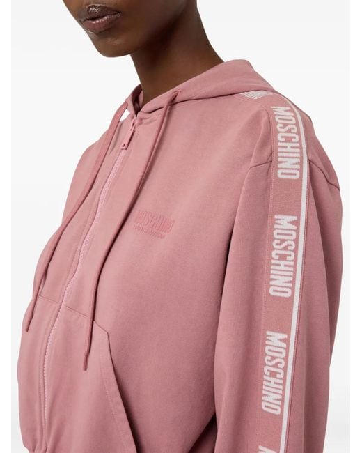 Moschino Pink Garment-Dyed Cotton Hoodie