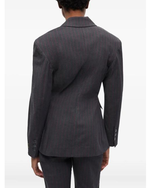 Ganni Black Blazer mit versetztem Verschluss