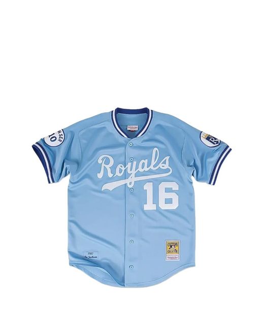 Mitchell & Ness Blue X Mlb Bo Jackson Road 1987 Kansas City Royals Top for men