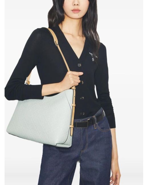 Borsa A Spalla Con Monogramma di Tory Burch in Blue