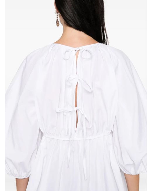 CECILIE BAHNSEN White Gerafftes Oberteil mit Puffärmeln