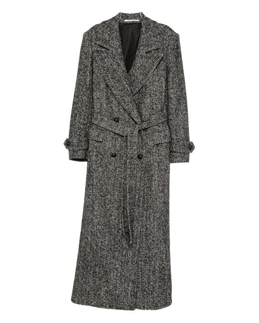 Tagliatore Gray Julia Double-Breasted Belted Coat