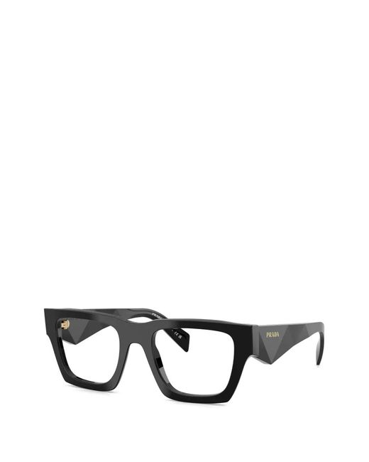 Prada Black Rectangle-Frame Glasses for men