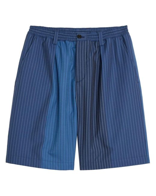 Marni Blue Striped Cotton Bermuda Shorts for men