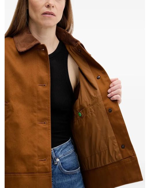 Barbour Orange Corduroy-Collar Buttoned Jacket
