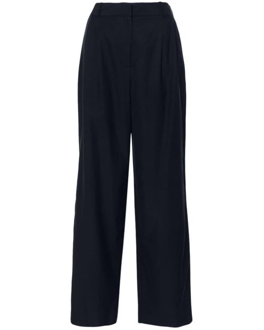 Ba&sh Blue Fabio Pleated Tapered Trousers