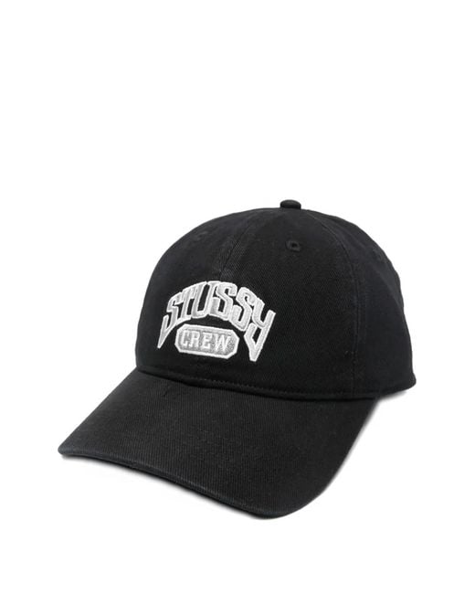 Stussy Black Logo-Embroidered Baseball Cap