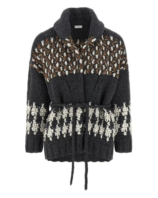 Brunello Cucinelli スパンコール カーディガン Black