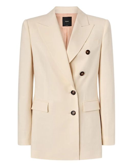 Pinko Natural Double-Breasted Blazer