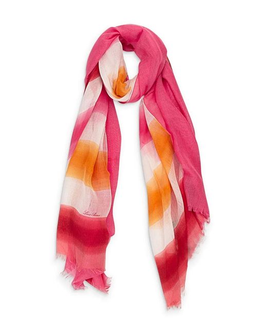 Loro Piana Red Striped Scarf for men