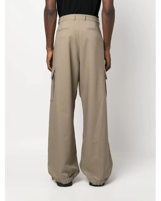 Off-White c/o Virgil Abloh Natural Ow Emb Drill Wide-leg Cargo Trousers for men