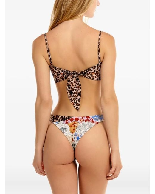 Agua Bendita パッチワーク ビキニトップ Brown