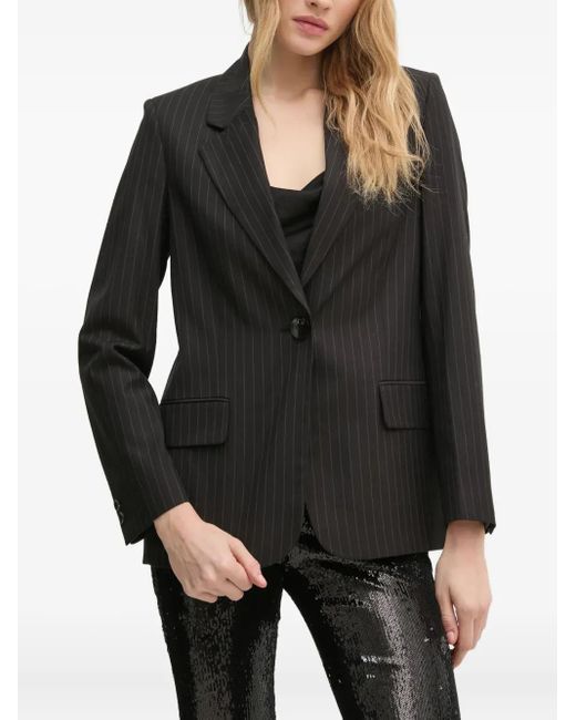 Sisley Black Pinstriped Blazer