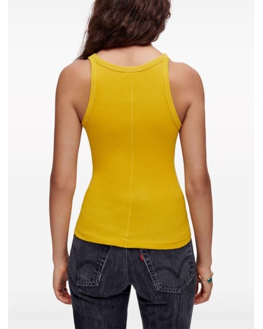 RE/DONE Round-neck Cotton Tank Top in Yellow | Lyst UK