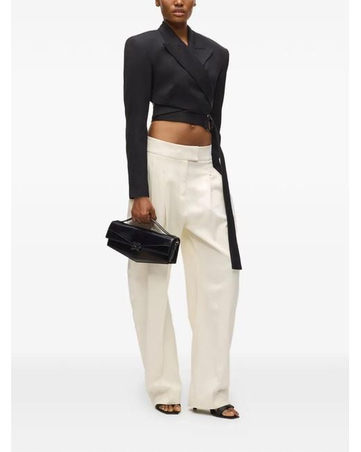 Karl Lagerfeld White Karl Studios Pleated Trousers