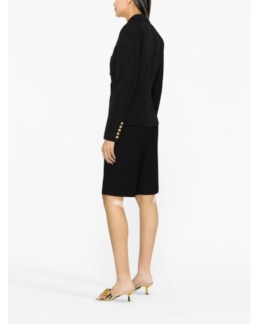 Balmain Black Double-Breasted Wool Blazer