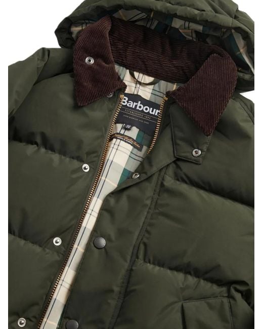 Barbour Green Transport Hooded Puffer Jacket for men