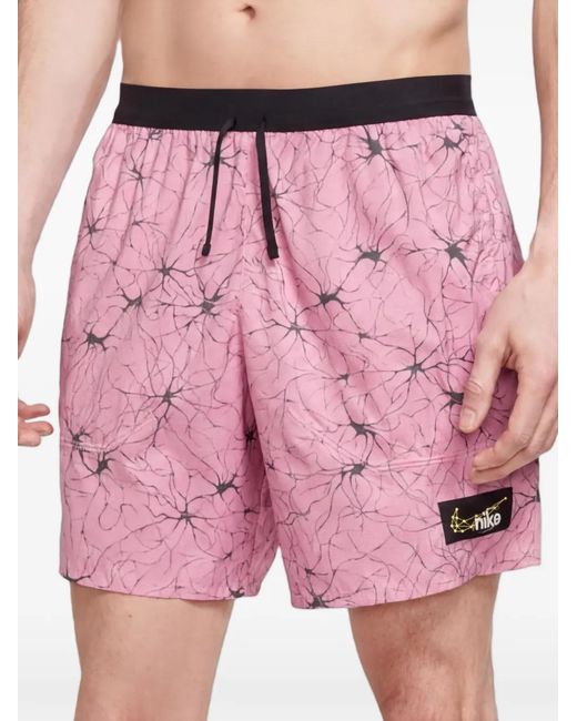 Nike Pink Stride D.Y.E. Printed Running Shorts for men