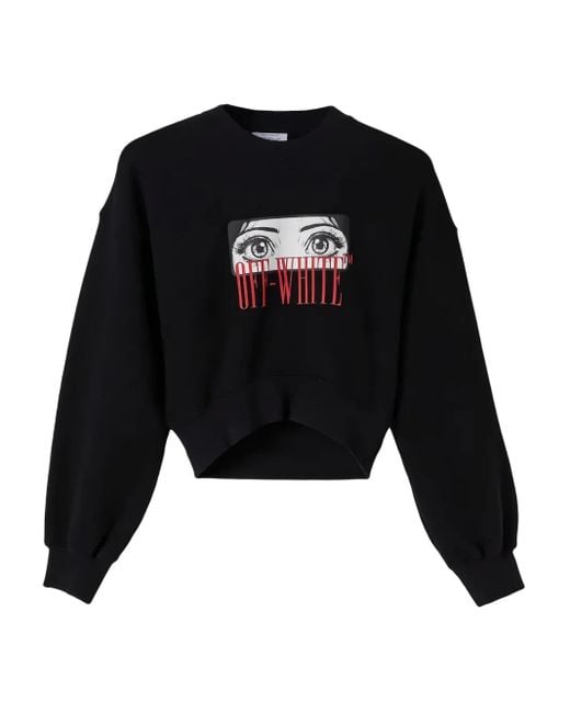 Off-White c/o Virgil Abloh Black Sweatshirt mit grafischem Print