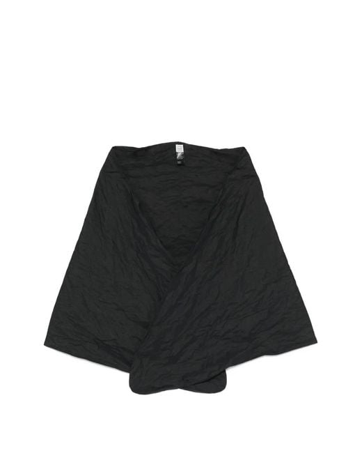 Totême Black Big Crinkled Scarf