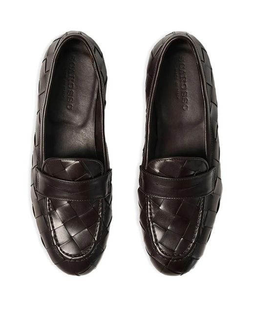 Scarosso Brown Valeria Woven Loafers
