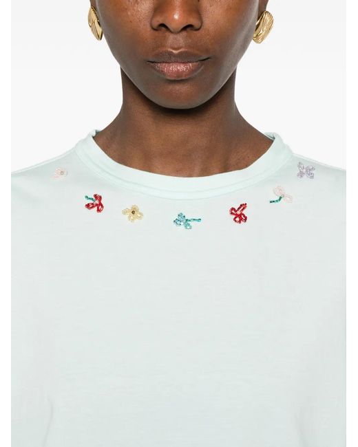 Forte_forte Blue Floral-Detail T-Shirt