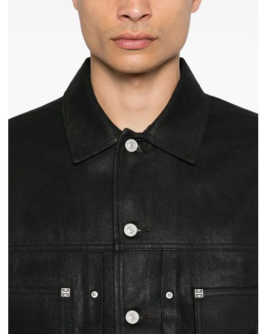 Givenchy Black Coated Denim Jacket for men