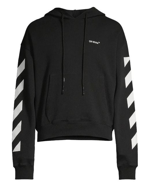 Off-White c/o Virgil Abloh Black Diagonal-Stripes Logo Hoodie for men