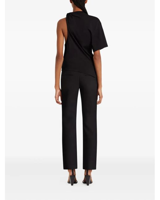 Courreges Black Asymmetrisches Twist Oberteil